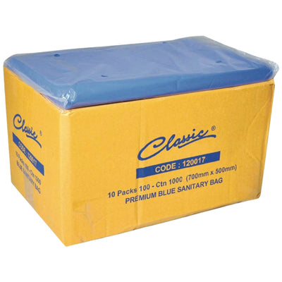 Classic Sanitary Bin Liners — Blue, Carton of 1000