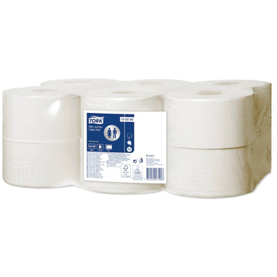 Tork Mini Jumbo Toilet Tissue T2 Advanced — 2 Ply, 170m, Carton of 12