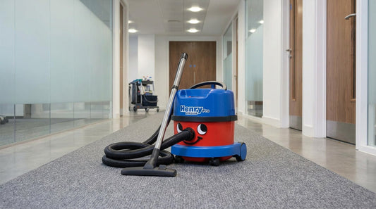 Henry Pro HVR200B commercial canister vacuum in a professional facility environment