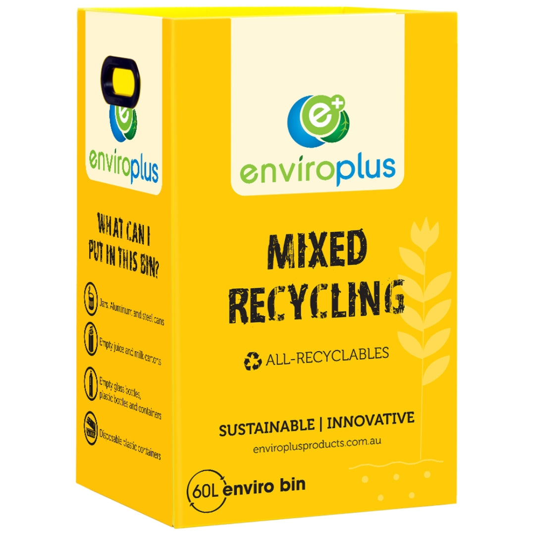 Enviroplus Envirobin Mixed Recycling Yellow 60L Each