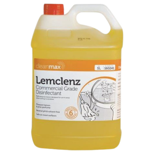 Cleanmax Disinfectant Lemclenz 5L Each