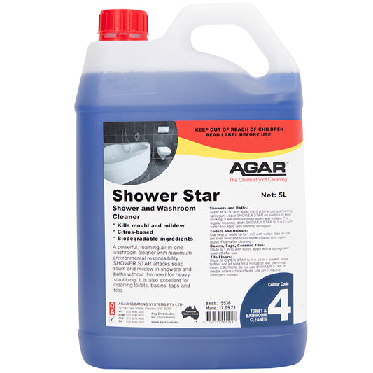 Agar Shower and Washroom Cleaner Shower Star 5L Each