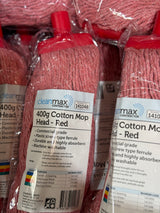 Cleanmax Cotton Mop Head Contractor Red — side view