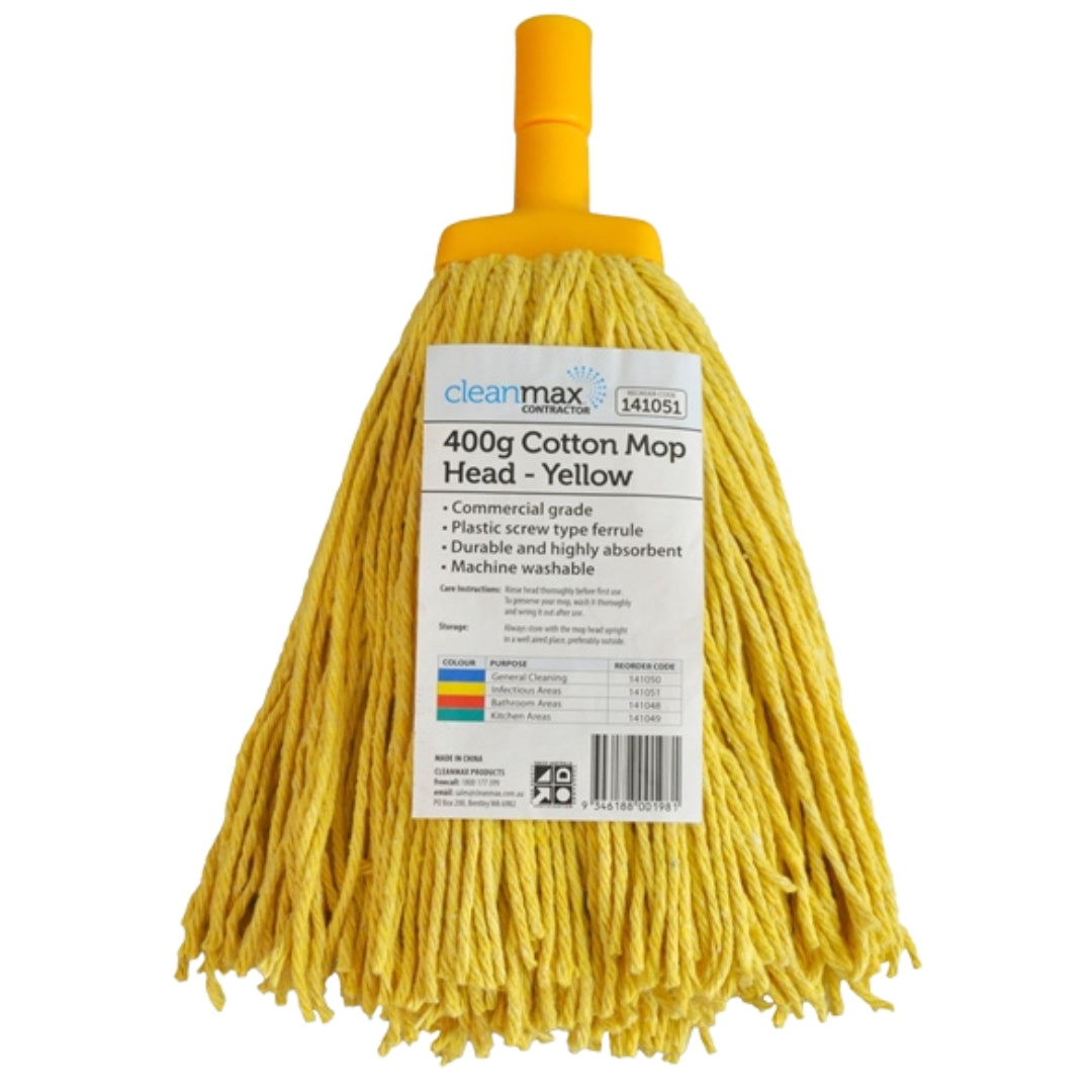 Cleanmax Cotton Mop Head Contractor Yellow 400g Each