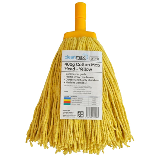 Cleanmax Cotton Mop Head Contractor Yellow 400g Each