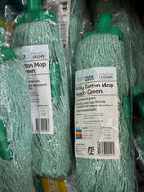 Cleanmax Cotton Mop Head Contractor Green — side view