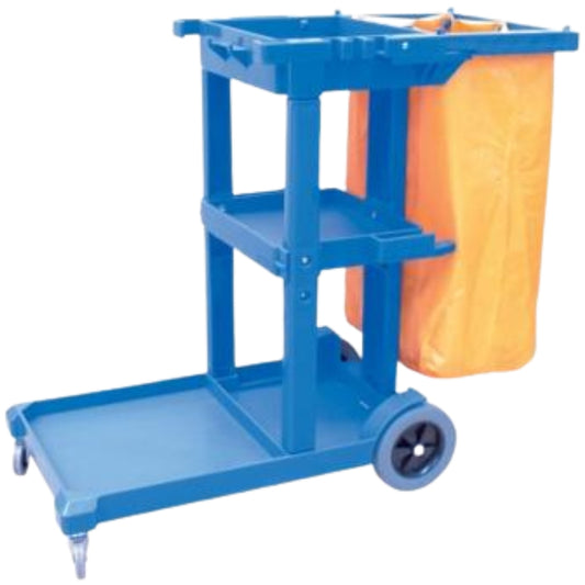 Cleanmax Janitors Cart With Bag Blue Each