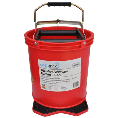 Cleanmax Mop Wringer Bucket Contractor Red — 16L