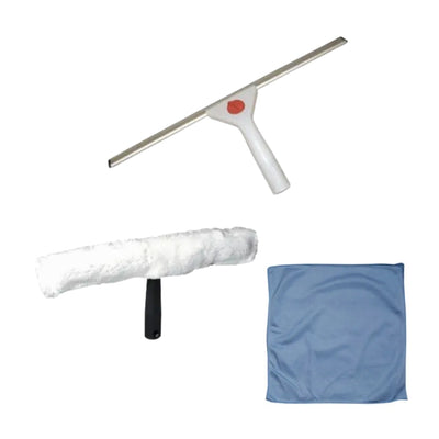 CleanMax Contractor Window Cleaning Kit — Includes Squeegee, T-Bar & Glass Microfibre Cloth