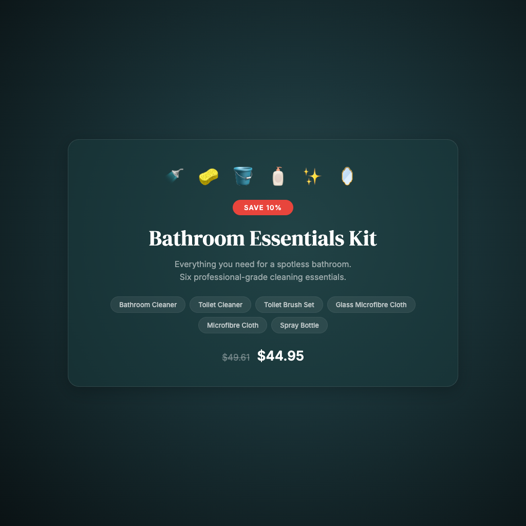 Bathroom Essentials Cleaning Kit — 6 Product Bundle
