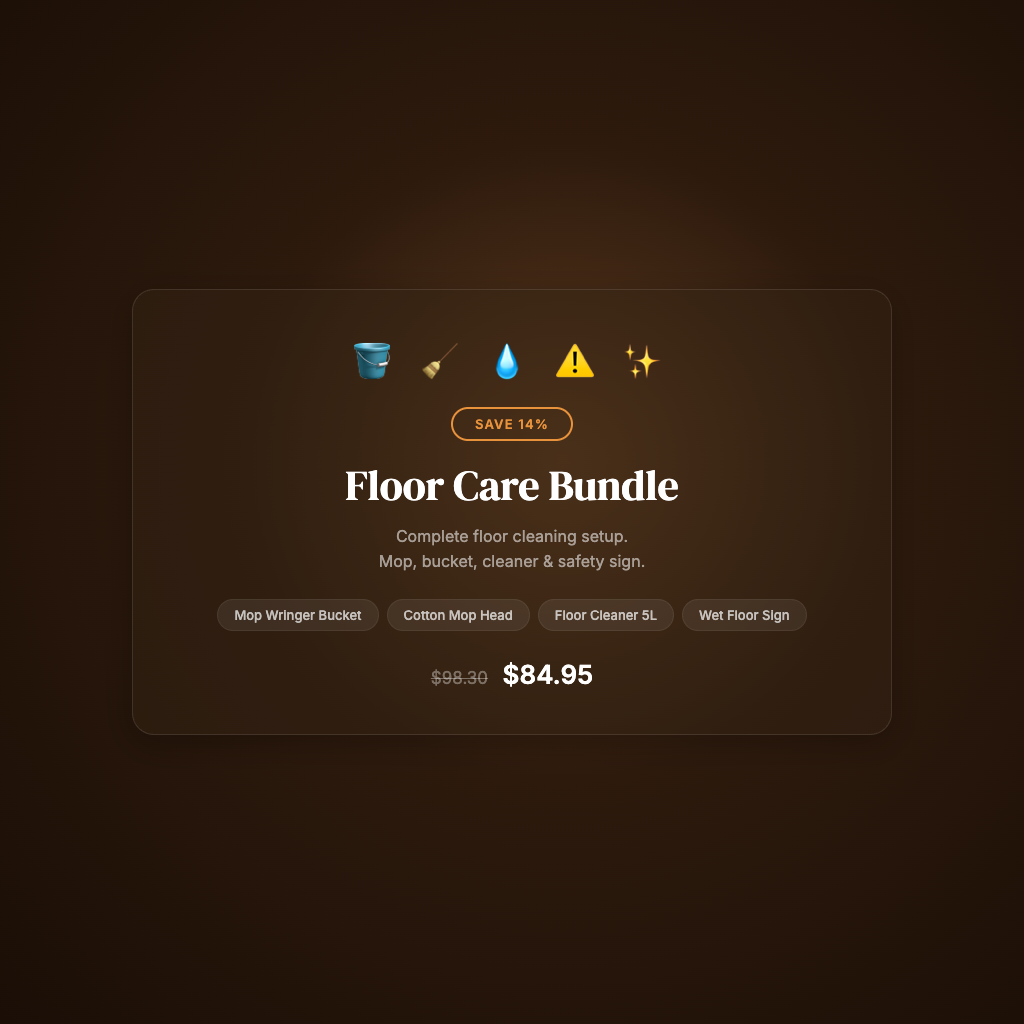 Floor Care Cleaning Bundle — Bucket, Mop & Cleaner Kit