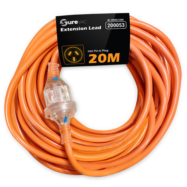 Surevac Extension Lead 20m 10Amp Each