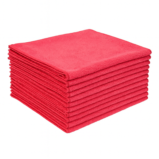 10 Pack Cleanmax Microfibre Cloth Premium Red Each