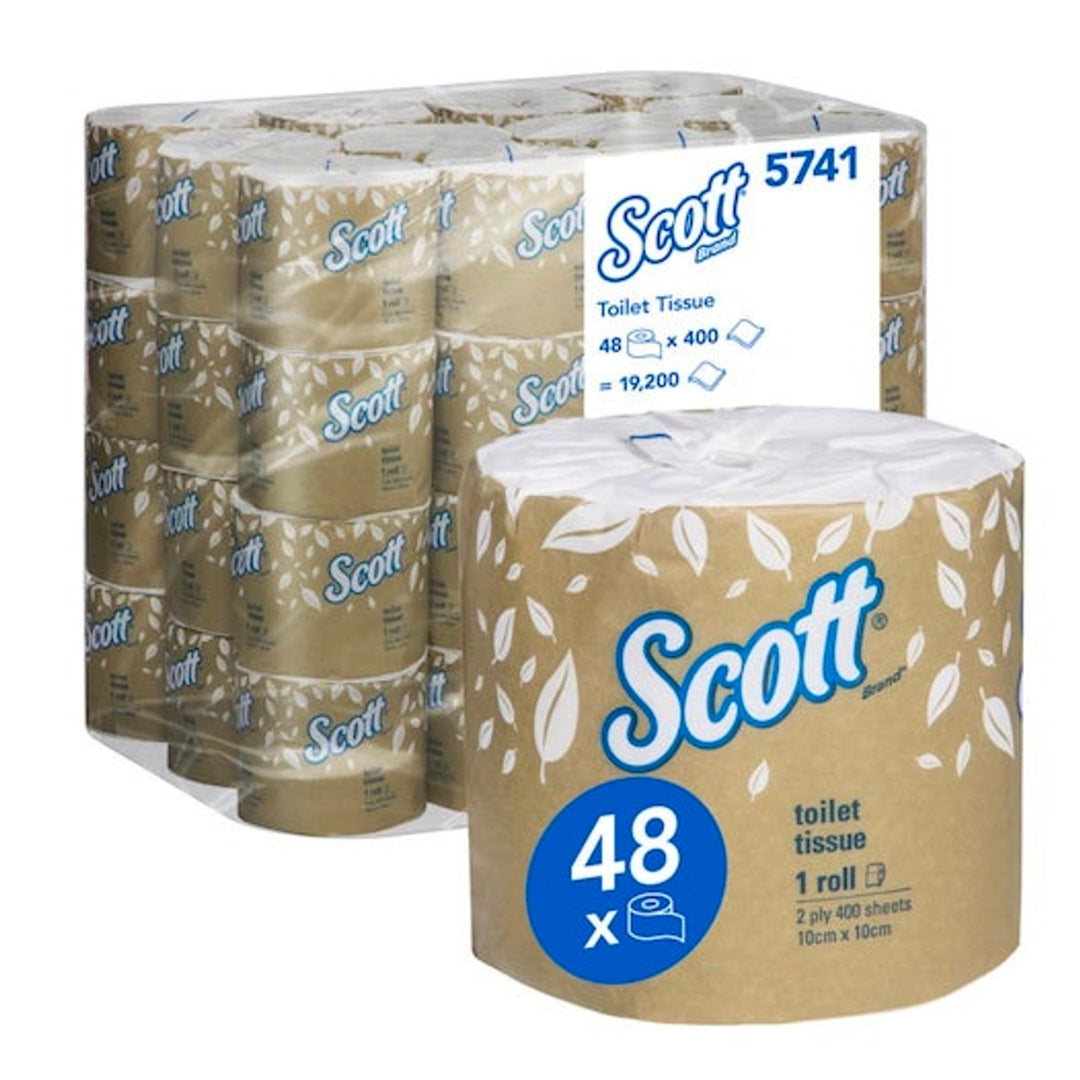 Scott Toilet Paper 5741 — 2 Ply, 400 Sheet, 48 Pack
