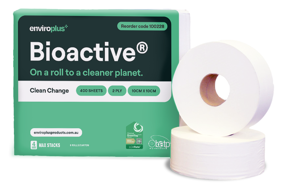 Enviroplus Jumbo Toilet Tissue Bioactive — 2 Ply, 300m, Carton of 8