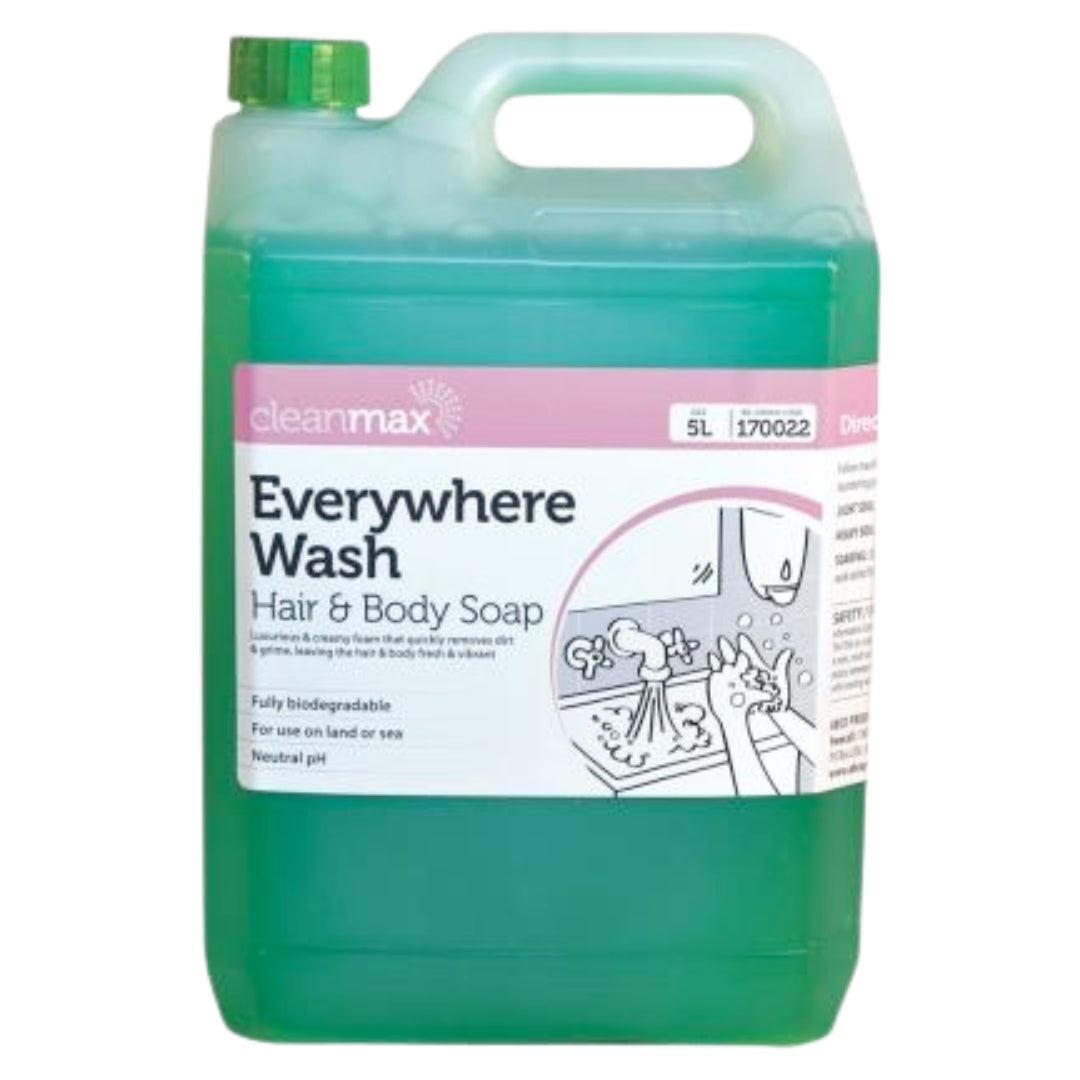 Cleanmax Body/Hair Soap Everywhere Wash 5L Each