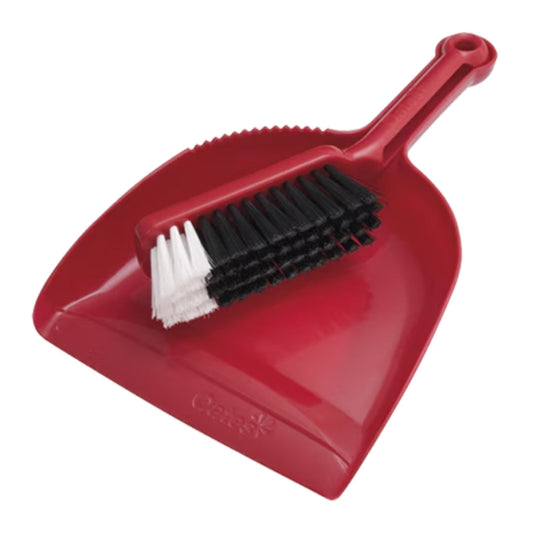 Oates Dustpan & Brush Set Red Each