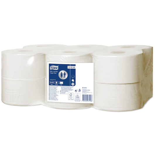 Tork Mini Jumbo Toilet Tissue T2 Advanced 2 Ply 170m Carton 12