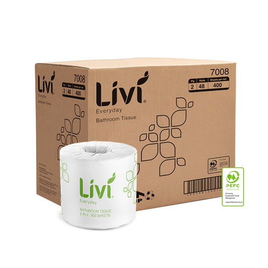 Livi Everyday Toilet Tissue 2 Ply 400 Sheets Carton 48