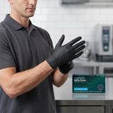 Puregiene Nitrile Gloves Powder Free — Black, Small, Box of 100