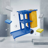 Cleanmax Janitors Cart With Bag Blue