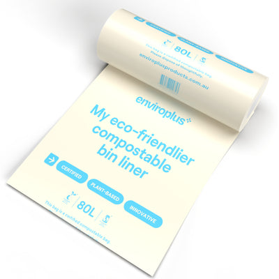 Enviroplus Bin Liners Compostable — 80L, Carton of 100